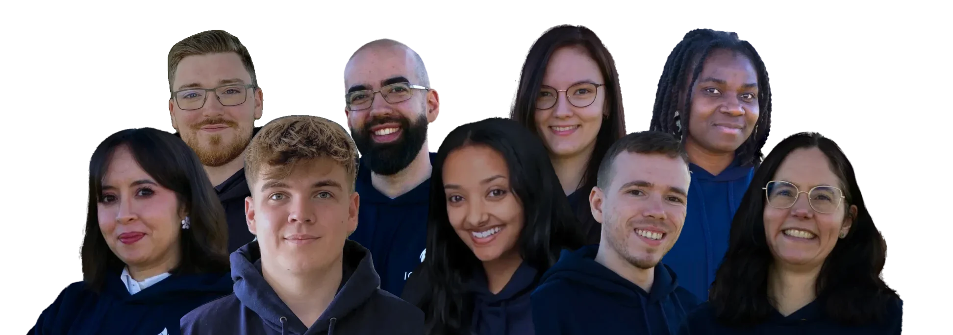Neun Menschen aus dem IGNAITE-Team in zwei Reihen. Hinten von links: Julian Regel, Christoph Brosch, Lena Ellerkamp, Cassandra Obiagwu. Vorn von links: Bouchra Bou-Toulout, Patrick Wagner, Miras Walid, Marvin Schacht, Jessica Ohnesorge.